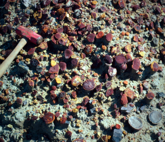 concretions and a hammer