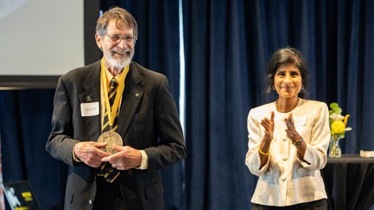 George P. Smith and University of Missouri Provost Latha Ramchand
