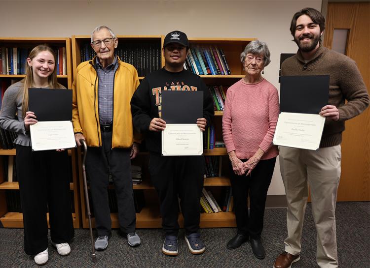 Jim and Mariann with scholarship recipients