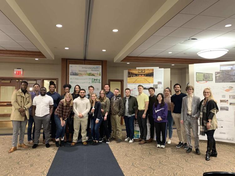 A photo of Architectural Studies students